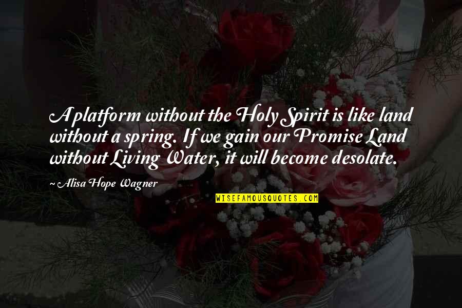 Water And Hope Quotes By Alisa Hope Wagner: A platform without the Holy Spirit is like