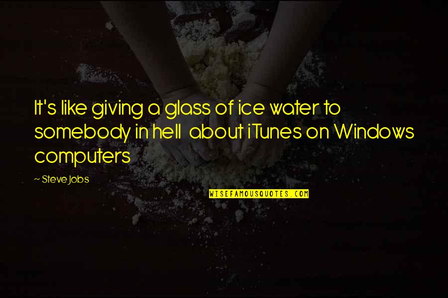 Water And Ice Quotes By Steve Jobs: It's like giving a glass of ice water Water And Ice Quotes By Steve Jobs: It's like giving a glass of ice water