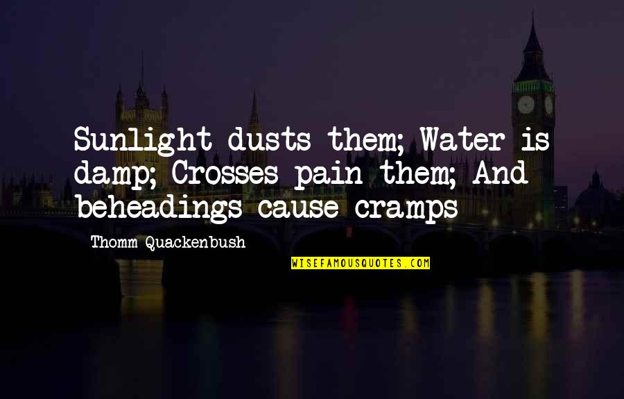 Water And Quotes By Thomm Quackenbush: Sunlight dusts them; Water is damp; Crosses pain