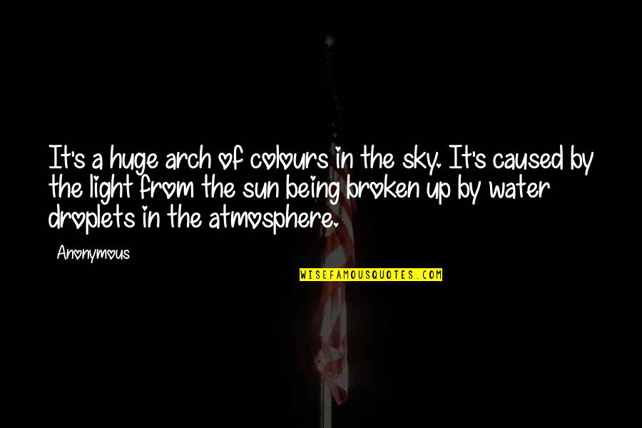Water And Sky Quotes By Anonymous: It's a huge arch of colours in the Water And Sky Quotes By Anonymous: It's a huge arch of colours in the