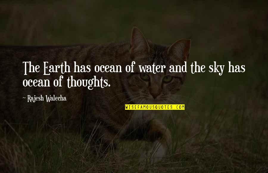 Water And Sky Quotes By Rajesh Walecha: The Earth has ocean of water and the Water And Sky Quotes By Rajesh Walecha: The Earth has ocean of water and the