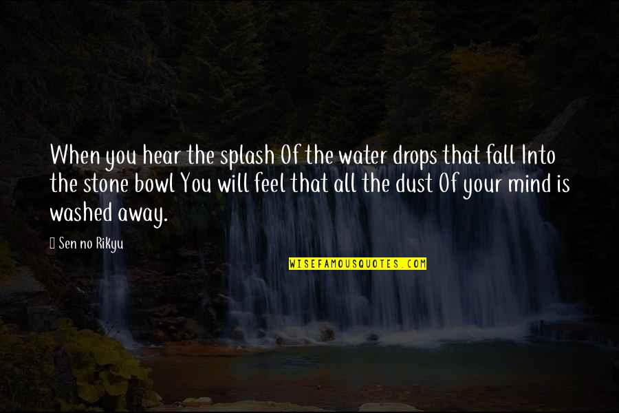 Water And Stone Quotes By Sen No Rikyu: When you hear the splash Of the water