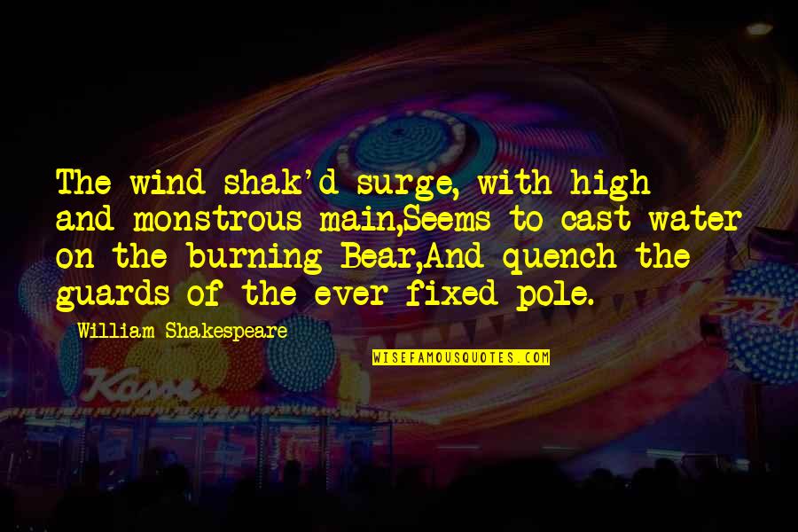 Water Burning Quotes By William Shakespeare: The wind-shak'd surge, with high and monstrous main,Seems