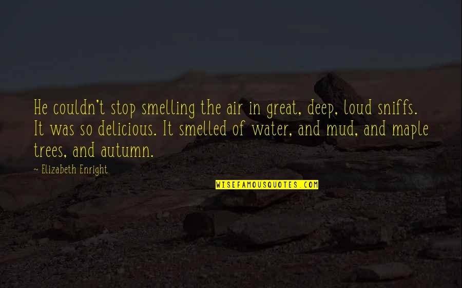 Water Deep Quotes By Elizabeth Enright: He couldn't stop smelling the air in great,