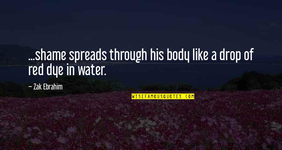 Water Drop Quotes By Zak Ebrahim: ...shame spreads through his body like a drop