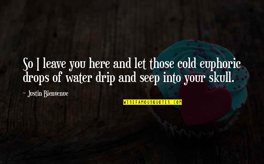 Water Drops Quotes By Justin Bienvenue: So I leave you here and let those