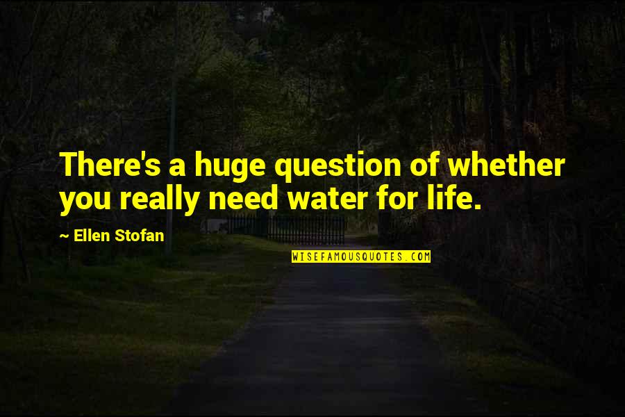 Water For Life Quotes By Ellen Stofan: There's a huge question of whether you really
