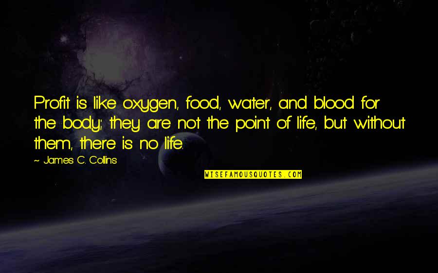 Water For Life Quotes By James C. Collins: Profit is like oxygen, food, water, and blood