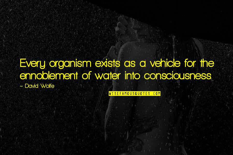 Water For Quotes By David Wolfe: Every organism exists as a vehicle for the