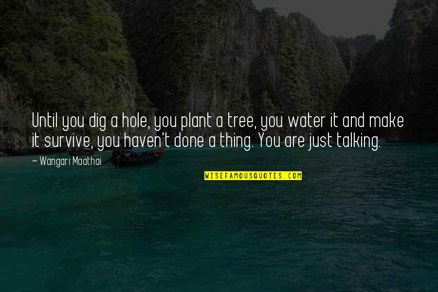 Water Hole Quotes By Wangari Maathai: Until you dig a hole, you plant a
