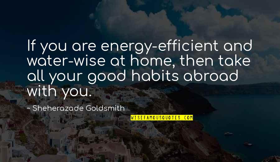 Water Home Quotes By Sheherazade Goldsmith: If you are energy-efficient and water-wise at home,