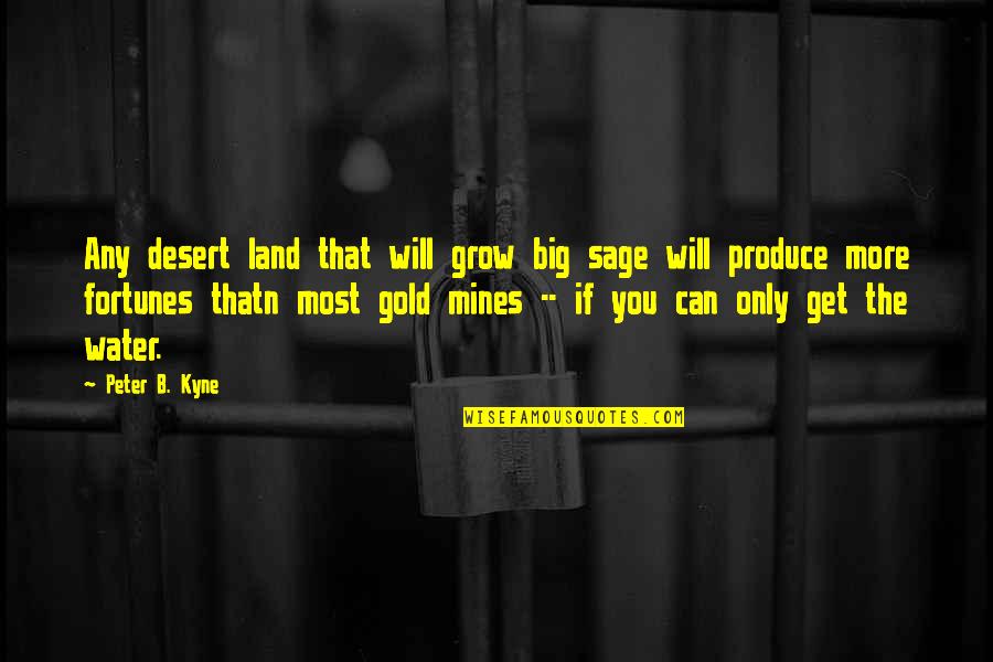 Water In The Desert Quotes By Peter B. Kyne: Any desert land that will grow big sage