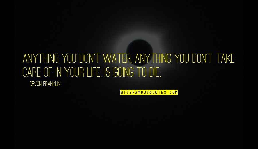 Water Is Life Quotes By DeVon Franklin: Anything you don't water, anything you don't take