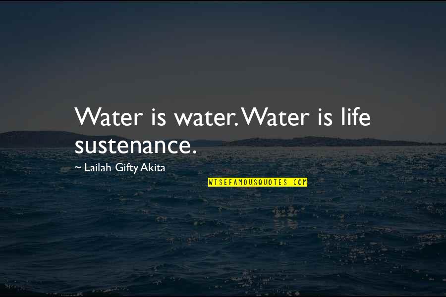 Water Is Life Quotes By Lailah Gifty Akita: Water is water. Water is life sustenance.