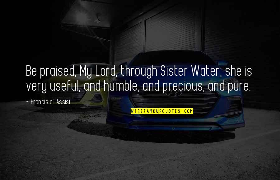 Water Is Precious Quotes By Francis Of Assisi: Be praised, My Lord, through Sister Water; she