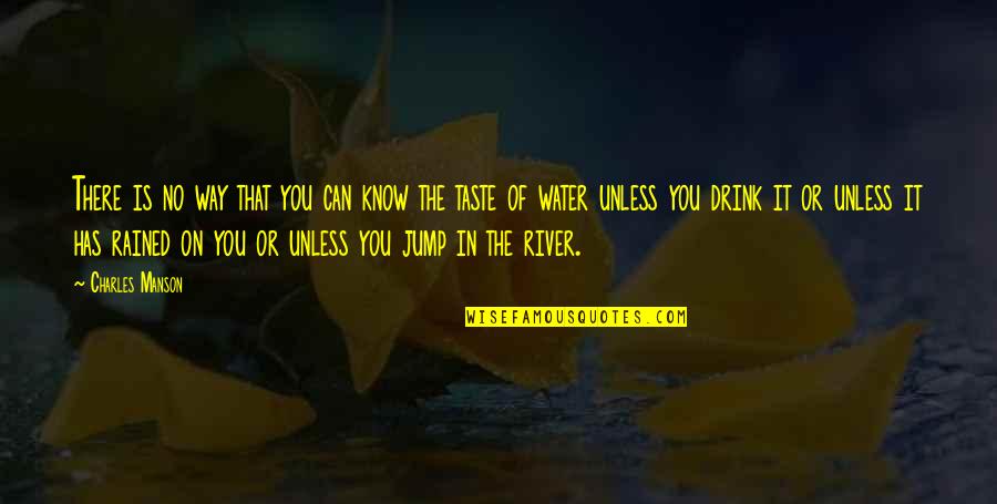 Water Jump Quotes By Charles Manson: There is no way that you can know Water Jump Quotes By Charles Manson: There is no way that you can know