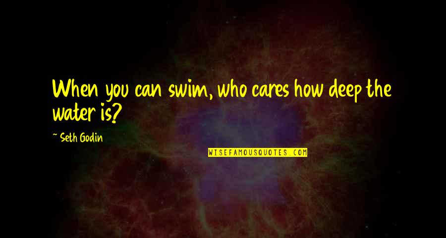 Water Swim Quotes By Seth Godin: When you can swim, who cares how deep Water Swim Quotes By Seth Godin: When you can swim, who cares how deep