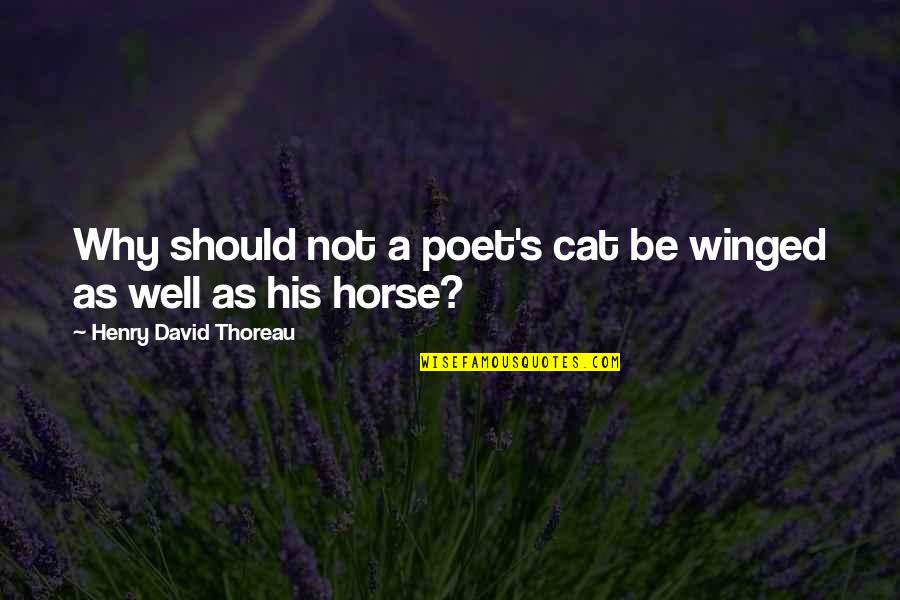Water Views Quotes By Henry David Thoreau: Why should not a poet's cat be winged Water Views Quotes By Henry David Thoreau: Why should not a poet's cat be winged