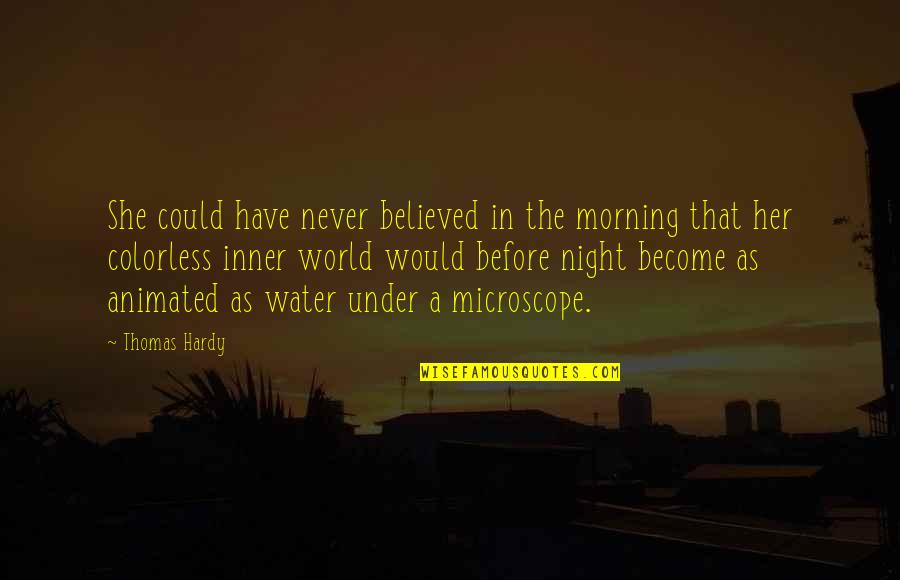 Water World Quotes By Thomas Hardy: She could have never believed in the morning