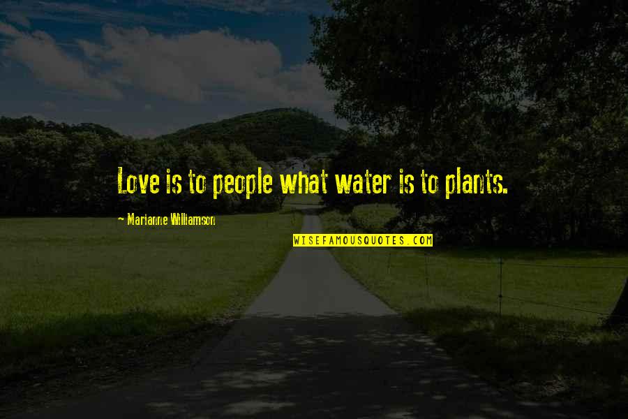 Water Your Own Plants Quotes By Marianne Williamson: Love is to people what water is to Water Your Own Plants Quotes By Marianne Williamson: Love is to people what water is to