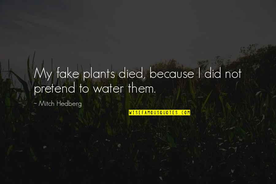 Water Your Own Plants Quotes By Mitch Hedberg: My fake plants died, because I did not Water Your Own Plants Quotes By Mitch Hedberg: My fake plants died, because I did not