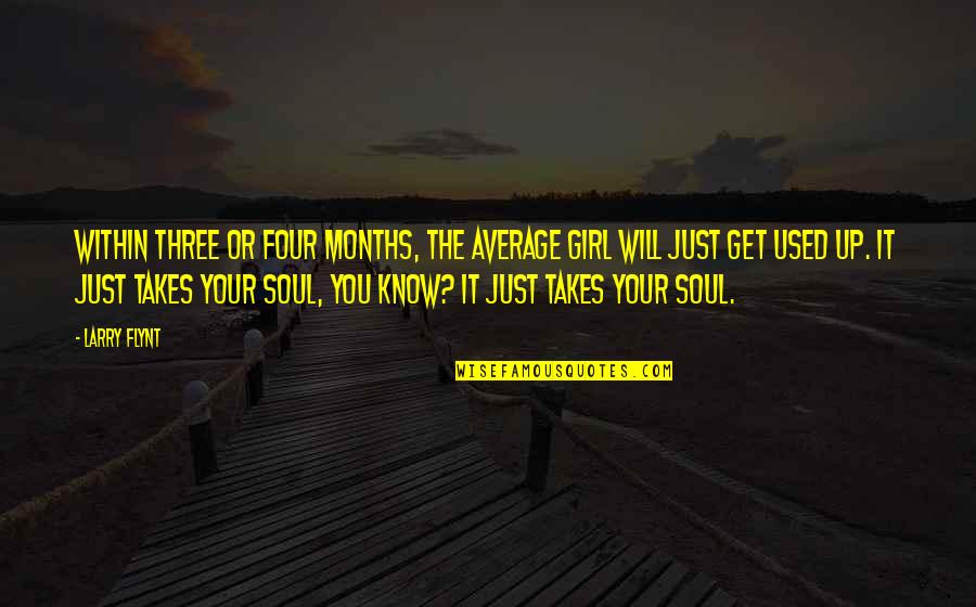 Watercolor Background Quotes By Larry Flynt: Within three or four months, the average girl Watercolor Background Quotes By Larry Flynt: Within three or four months, the average girl