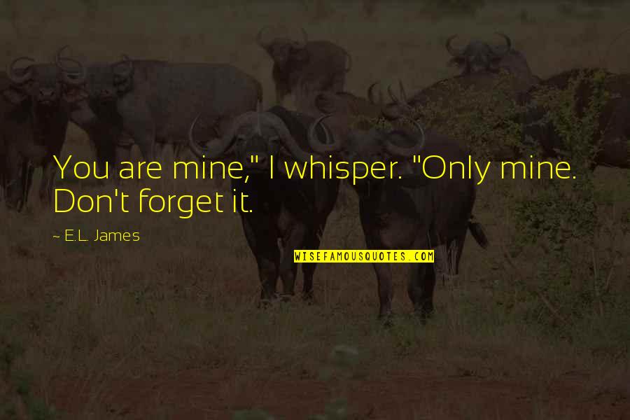 Waterdown Tea Quotes By E.L. James: You are mine," I whisper. "Only mine. Don't