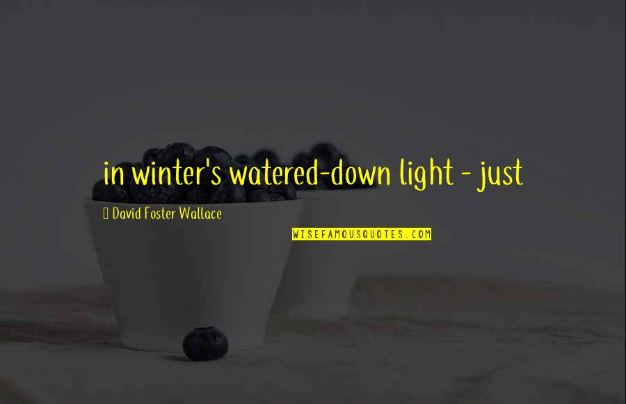 Watered Down Quotes By David Foster Wallace: in winter's watered-down light - just