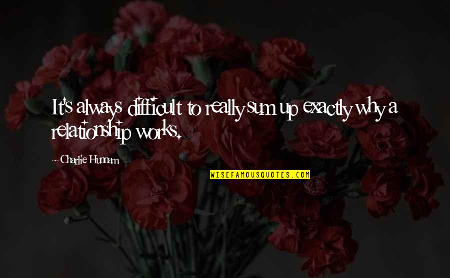 Waterlogged Soil Quotes By Charlie Hunnam: It's always difficult to really sum up exactly