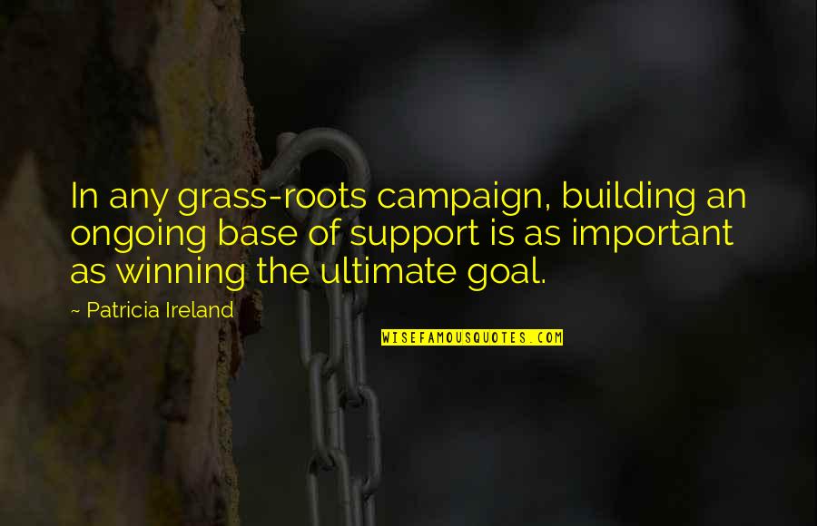 Watersheds Quotes By Patricia Ireland: In any grass-roots campaign, building an ongoing base