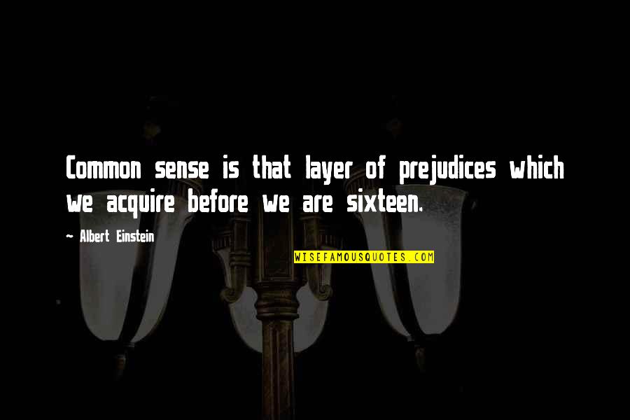 Watsky Youtube Quotes By Albert Einstein: Common sense is that layer of prejudices which