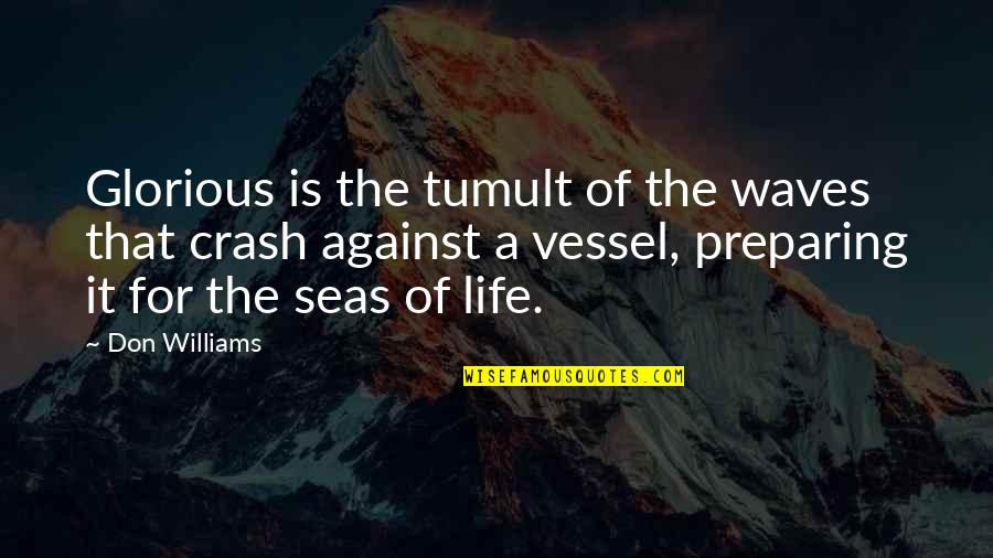 Wave And Life Quotes By Don Williams: Glorious is the tumult of the waves that