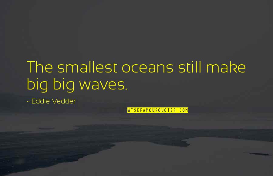 Wave In The Ocean Quotes By Eddie Vedder: The smallest oceans still make big big waves.