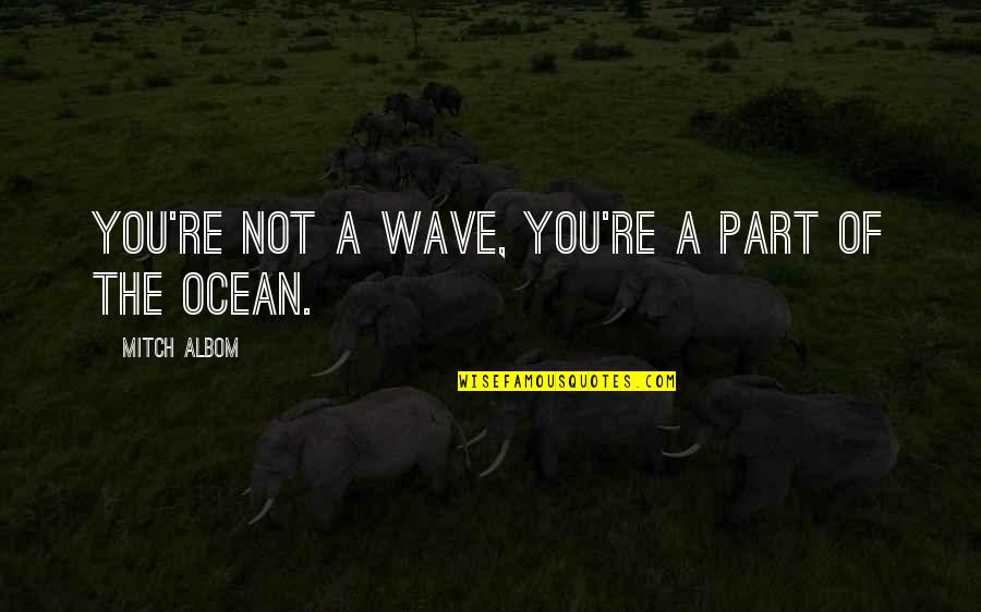 Wave In The Ocean Quotes By Mitch Albom: You're not a wave, you're a part of