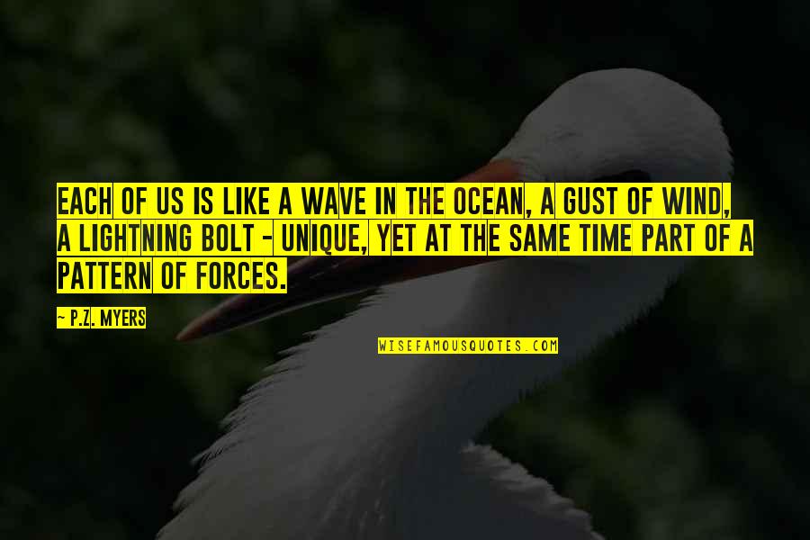 Wave In The Ocean Quotes By P.Z. Myers: Each of us is like a wave in