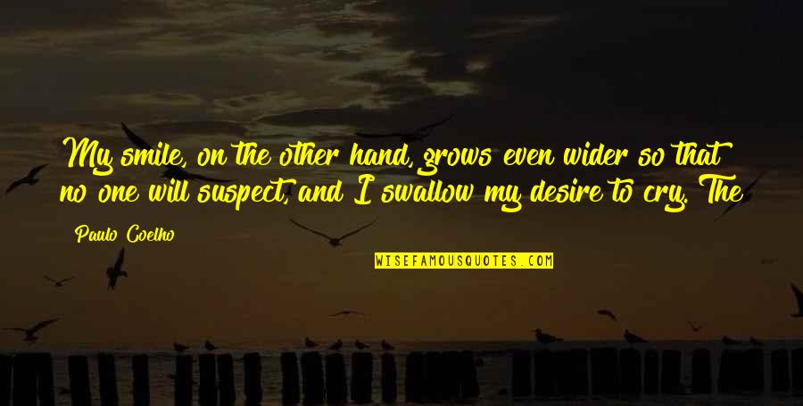 Wave The Swallow Quotes By Paulo Coelho: My smile, on the other hand, grows even