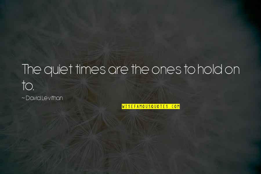 Wave White Quotes By David Levithan: The quiet times are the ones to hold Wave White Quotes By David Levithan: The quiet times are the ones to hold