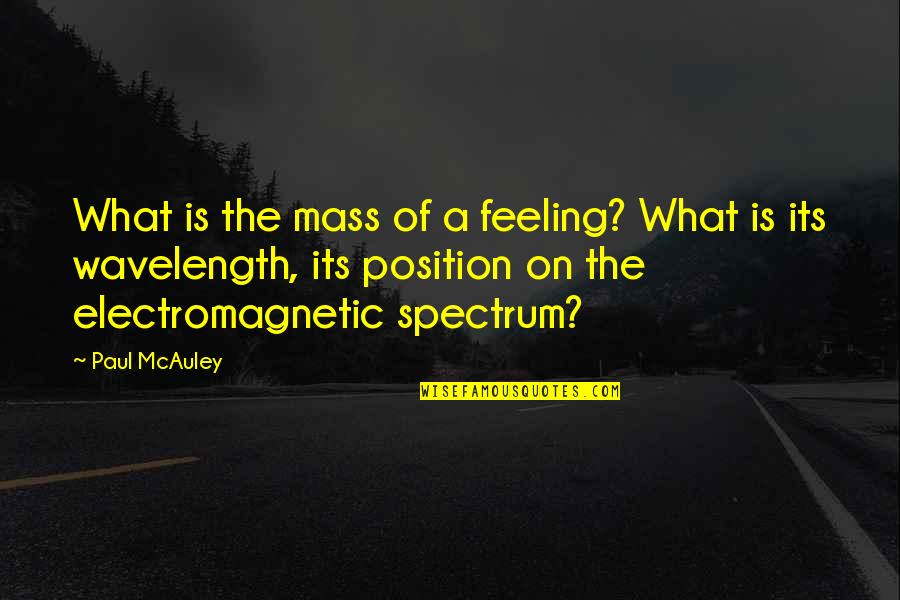 Wavelength Quotes By Paul McAuley: What is the mass of a feeling? What