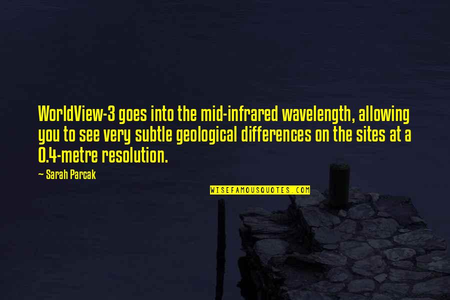 Wavelength Quotes By Sarah Parcak: WorldView-3 goes into the mid-infrared wavelength, allowing you