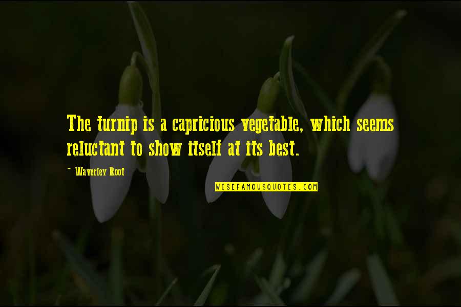 Waverley's Quotes By Waverley Root: The turnip is a capricious vegetable, which seems Waverley's Quotes By Waverley Root: The turnip is a capricious vegetable, which seems
