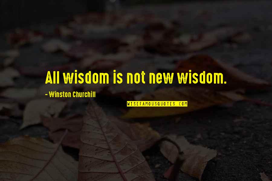 Waves Of Grief Quotes By Winston Churchill: All wisdom is not new wisdom.