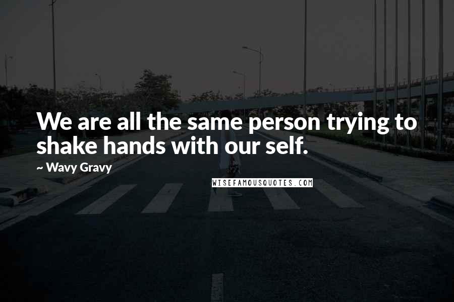 Wavy Gravy quotes: We are all the same person trying to shake hands with our self.