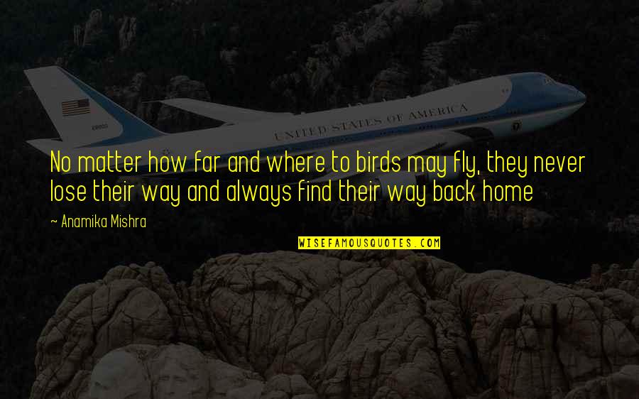 Way Back Home Quotes By Anamika Mishra: No matter how far and where to birds