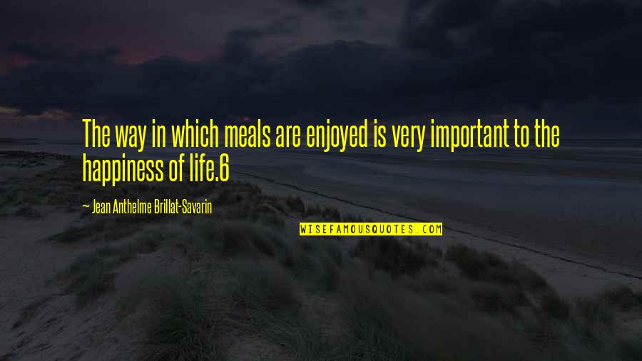 Way Of Happiness Quotes By Jean Anthelme Brillat-Savarin: The way in which meals are enjoyed is