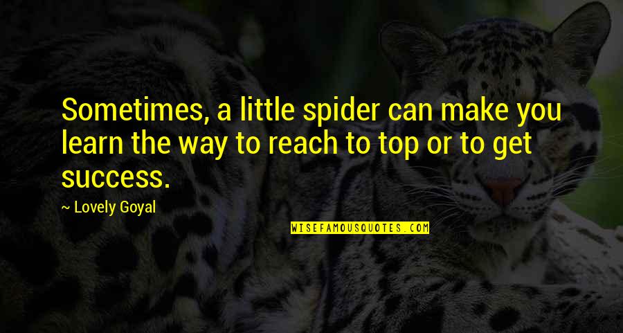 Way To The Top Quotes By Lovely Goyal: Sometimes, a little spider can make you learn