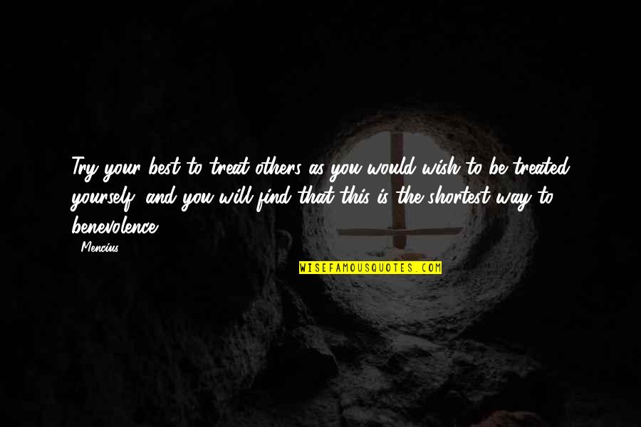 Way We Treat Others Quotes By Mencius: Try your best to treat others as you Way We Treat Others Quotes By Mencius: Try your best to treat others as you