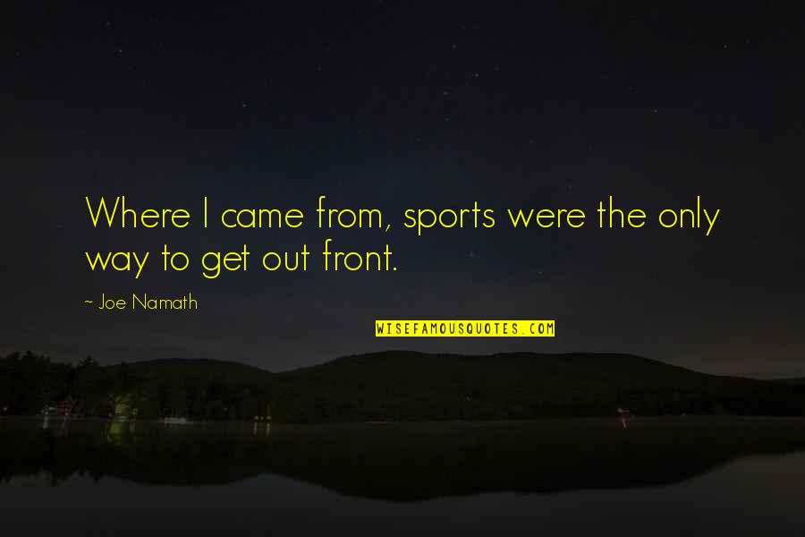 Way Were Were Quotes By Joe Namath: Where I came from, sports were the only
