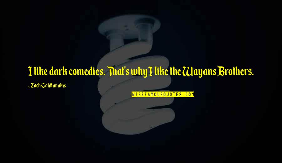 Wayans Brothers Quotes By Zach Galifianakis: I like dark comedies. That's why I like