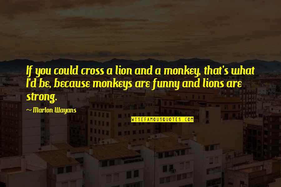 Wayans Quotes By Marlon Wayans: If you could cross a lion and a Wayans Quotes By Marlon Wayans: If you could cross a lion and a