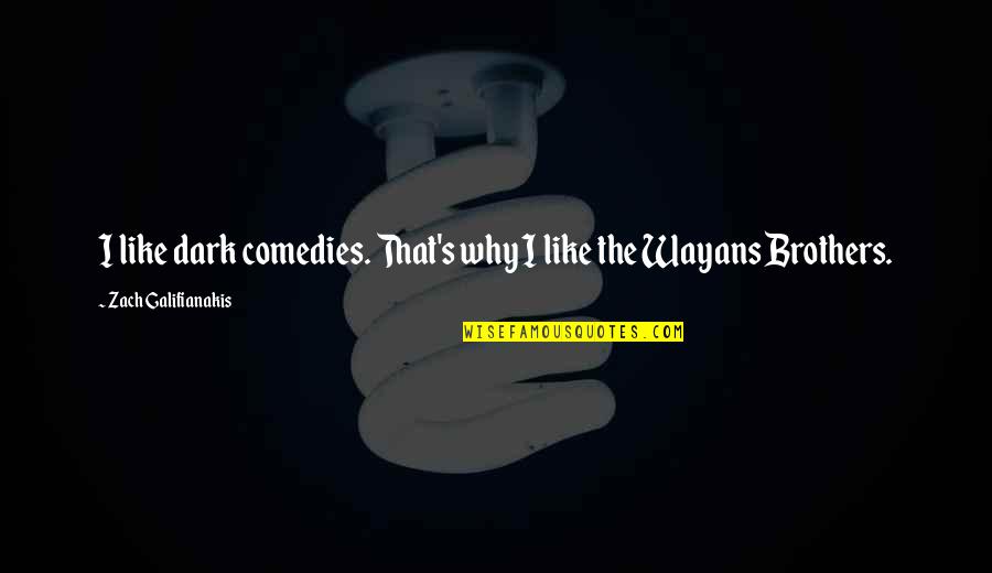 Wayans Quotes By Zach Galifianakis: I like dark comedies. That's why I like Wayans Quotes By Zach Galifianakis: I like dark comedies. That's why I like